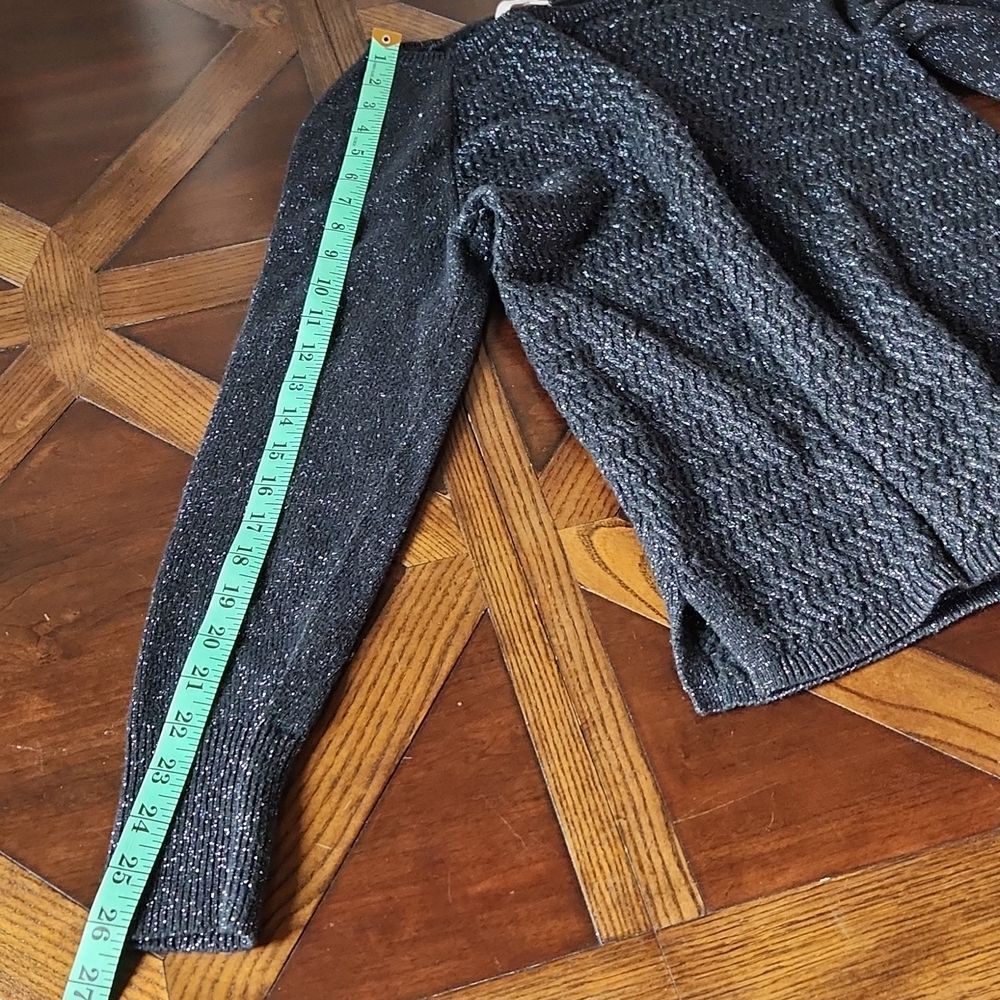 LOFT long sleeve black shimmer sweater Medium - Picture 9 of 9